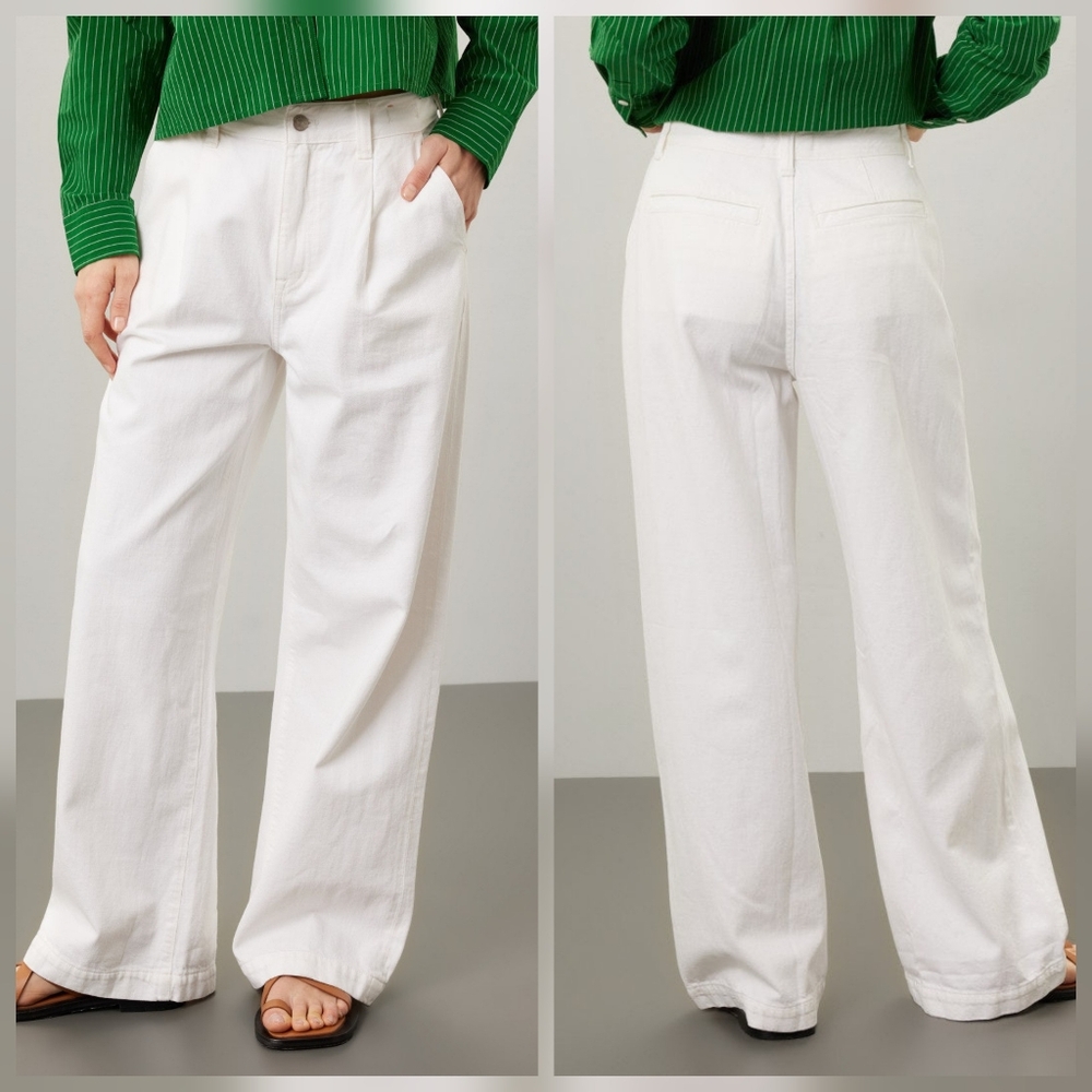 Madewell White Harlow Jean In White Cotton Jeans & Denim Size 32
